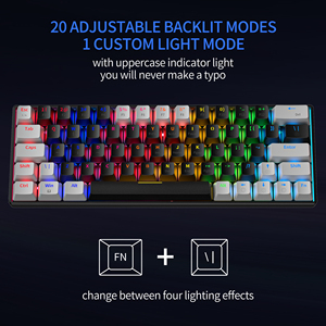 63 teclas 60 por ciento Teclado mecánico con cable 60% RGB teclado para juegos para ordenador PC teclado con retroiluminación - Product Image 5