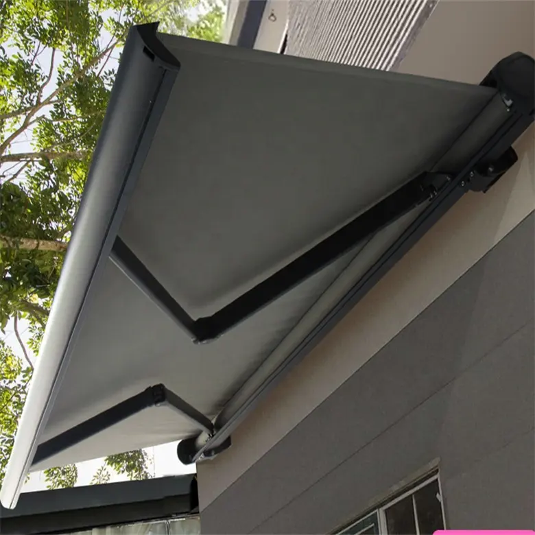 Toldo plegable eléctrico para exteriores, toldo retráctil motorizado con Control remoto para terraza y techo