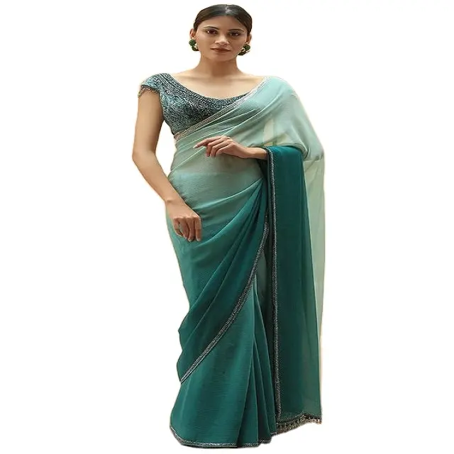 Saree-saree de seda con bordado para mujer, ropa de fiesta, para boda, trabajo pesado, banrasi, saree, con blusa pesada