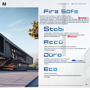 Thoải mái trock len lõi prock bảng tường bên ngoài cho các tòa nhà công nghiệp với các tính năng chống cháy và âm thanh - Product Image 6