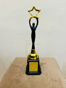 Elegant performance <strong>award</strong> trophy with star design Corporate employee recognition trophy with faceted sphere - Product Image 4