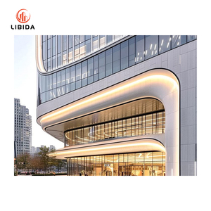 Sistema di rivestimento della parete della tenda del bastone di alluminio del telaio di alluminio strutturale a prova di perdite per le facciate commerciali - Product Image 2