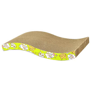 Tablero para rascar gatos de madera corrugada Kangdaer, diseño curvo plano, características sostenibles, hierba gatera para protección del medio ambiente, uso en perros - Product Image 2