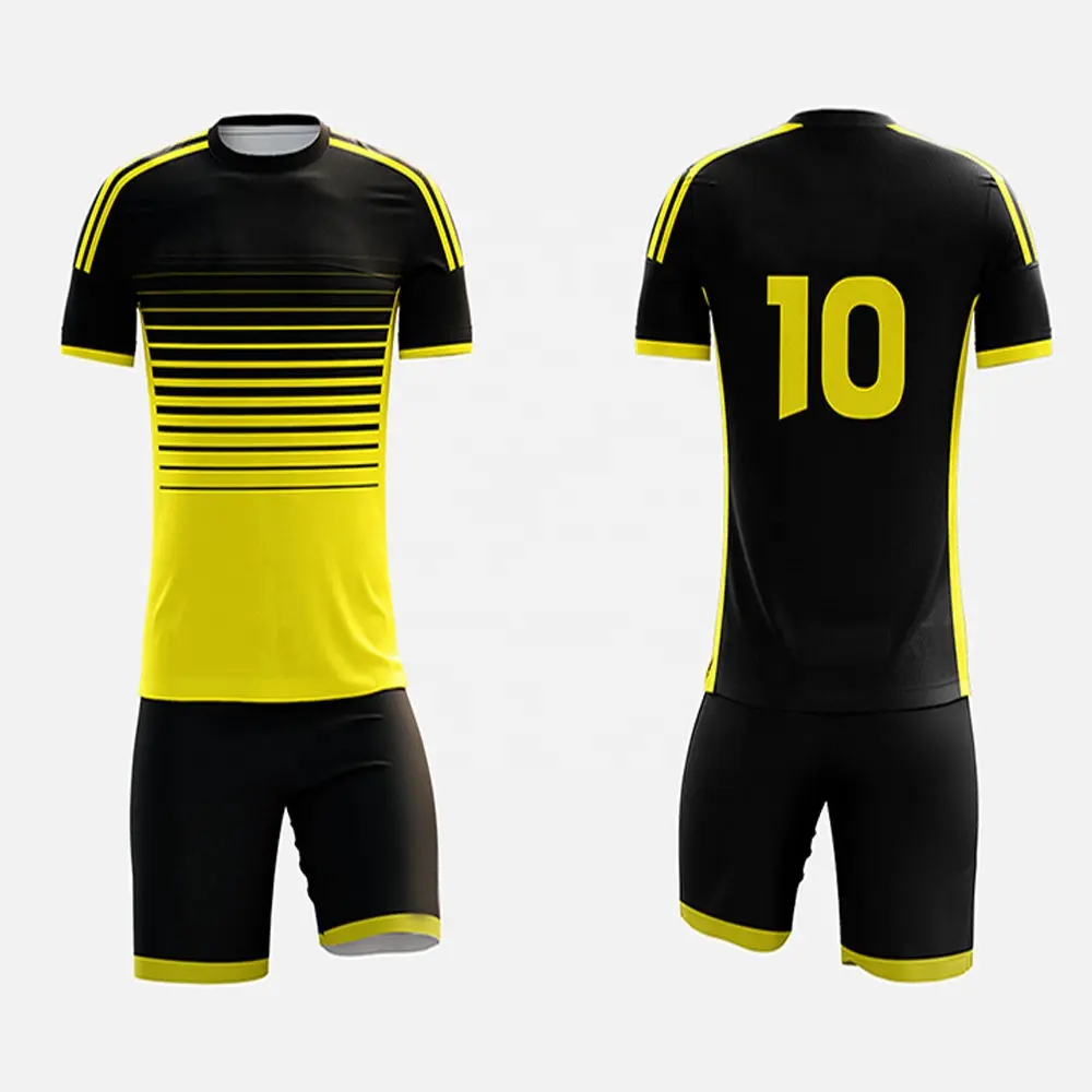 En blanco sublimado personalizado uniformes de fútbol uniforme ropa deportiva 100% poliéster de fútbol conjunto
