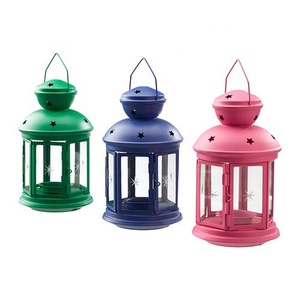 Đèn Lồng Màu Xanh Da Trời Nến Mờ Bán Sỉ Tùy Chỉnh Đèn Lồng Kim Loại Mạ Kẽm Hàng Đầu Khung Dây Đèn Lồng Kim Loại Ấn Độ - Product Image 4