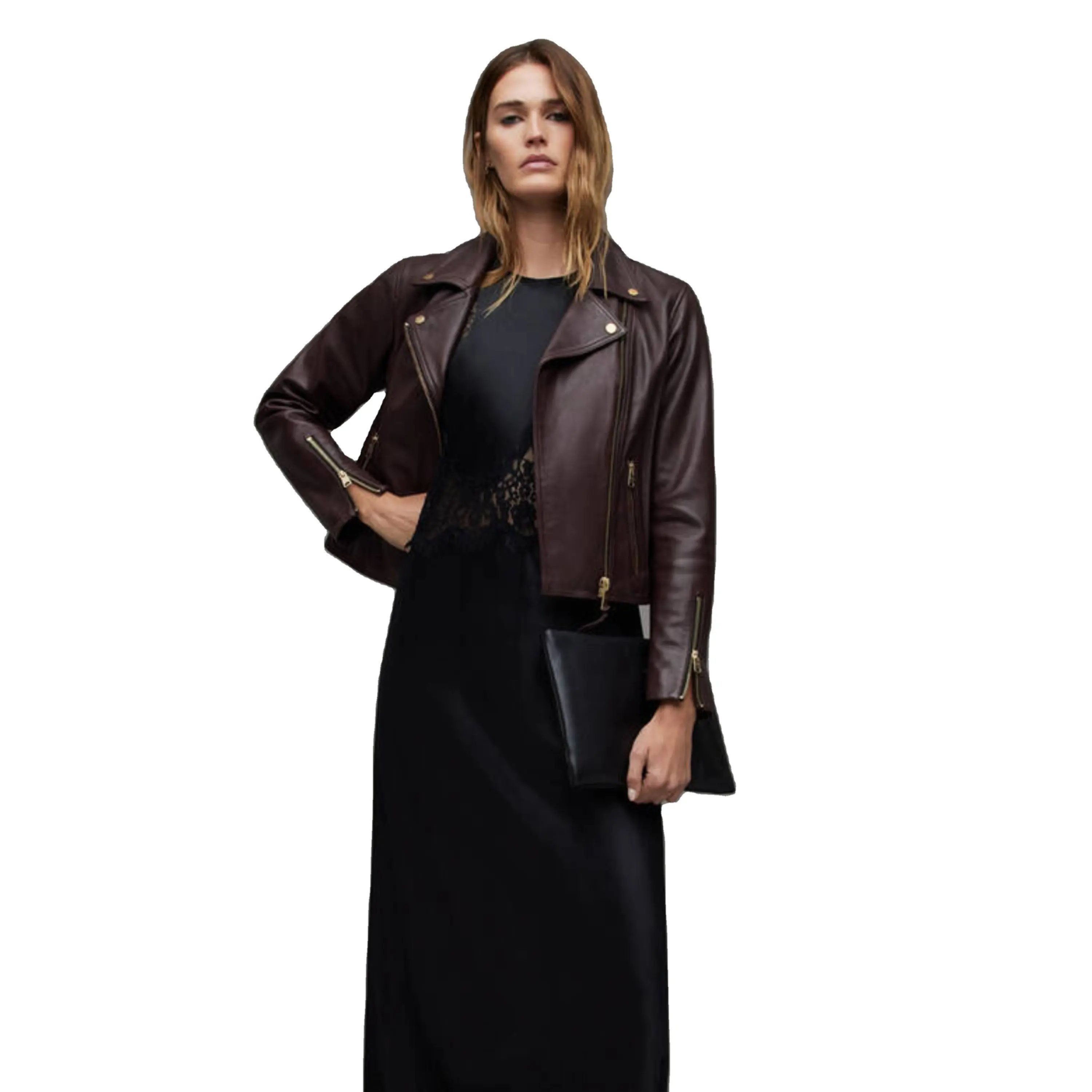 2024 classique nouveau Design femmes veste en cuir haute qualité dames femmes veste en cuir à vendre