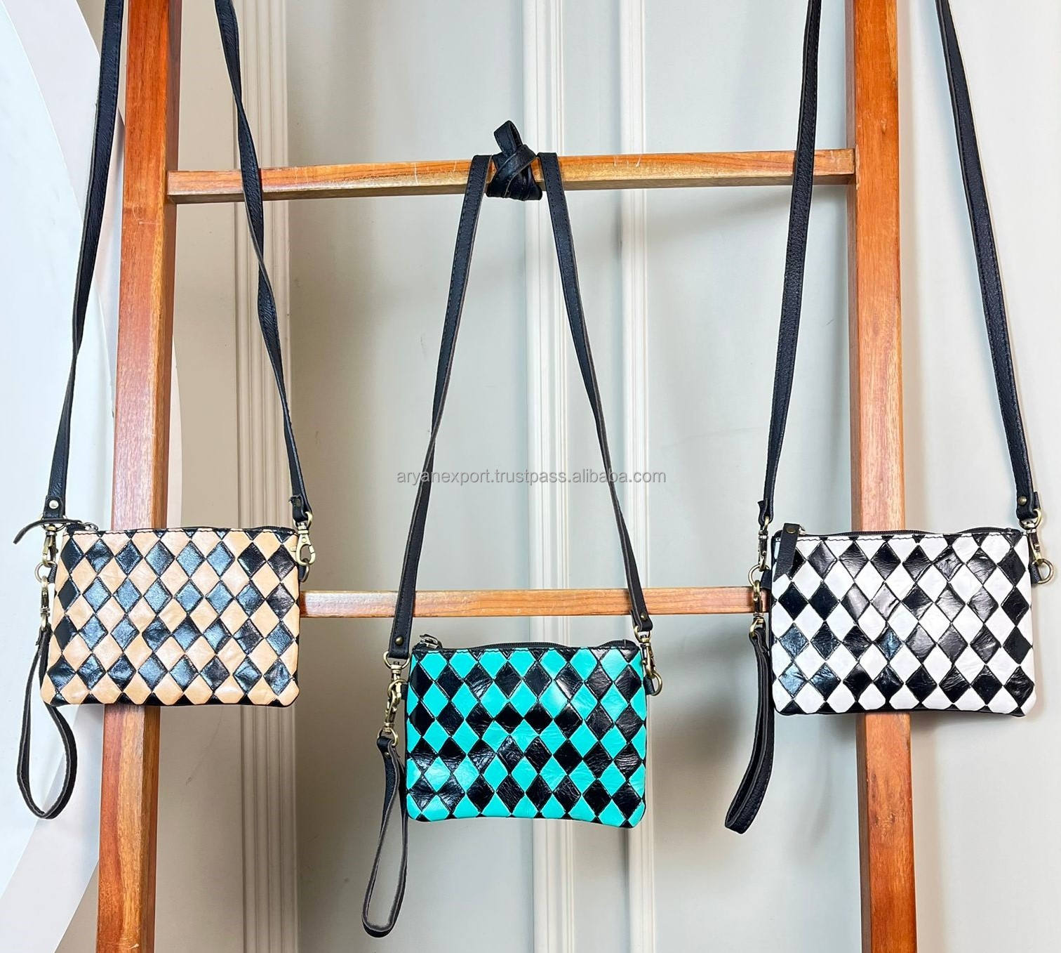 Black with Turquoise & Black Checkeredboard