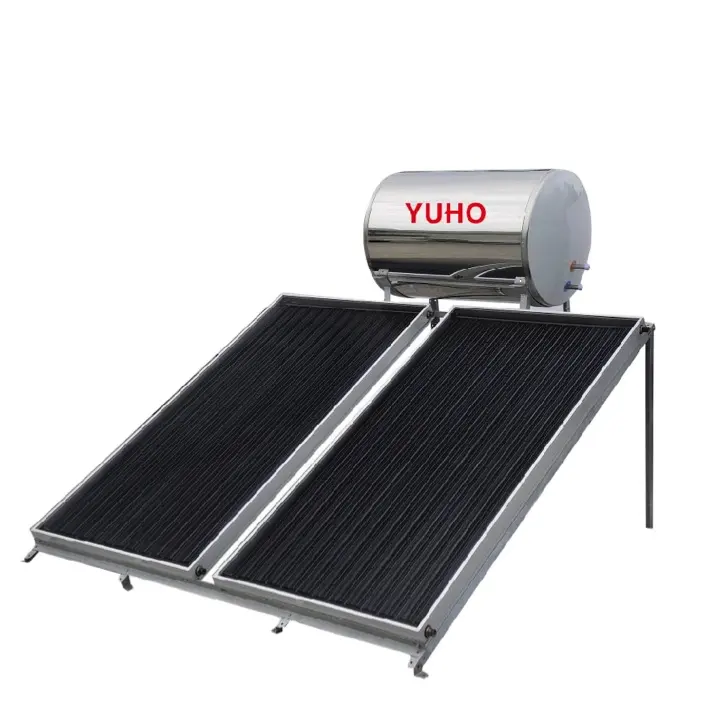家庭用太陽光発電システム用500リットルフラットプレート太陽熱温水器