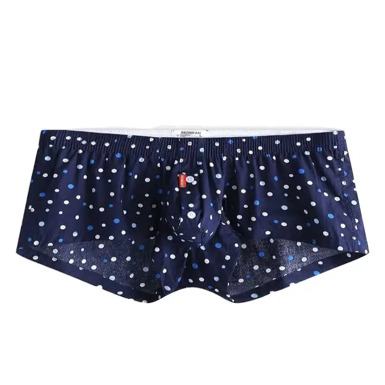 Fashion Celana Dalam Wanita Polka Dot Biru, Pakaian Dalam Boxer Berkancing Bawah Nyaman Bernafas 2020