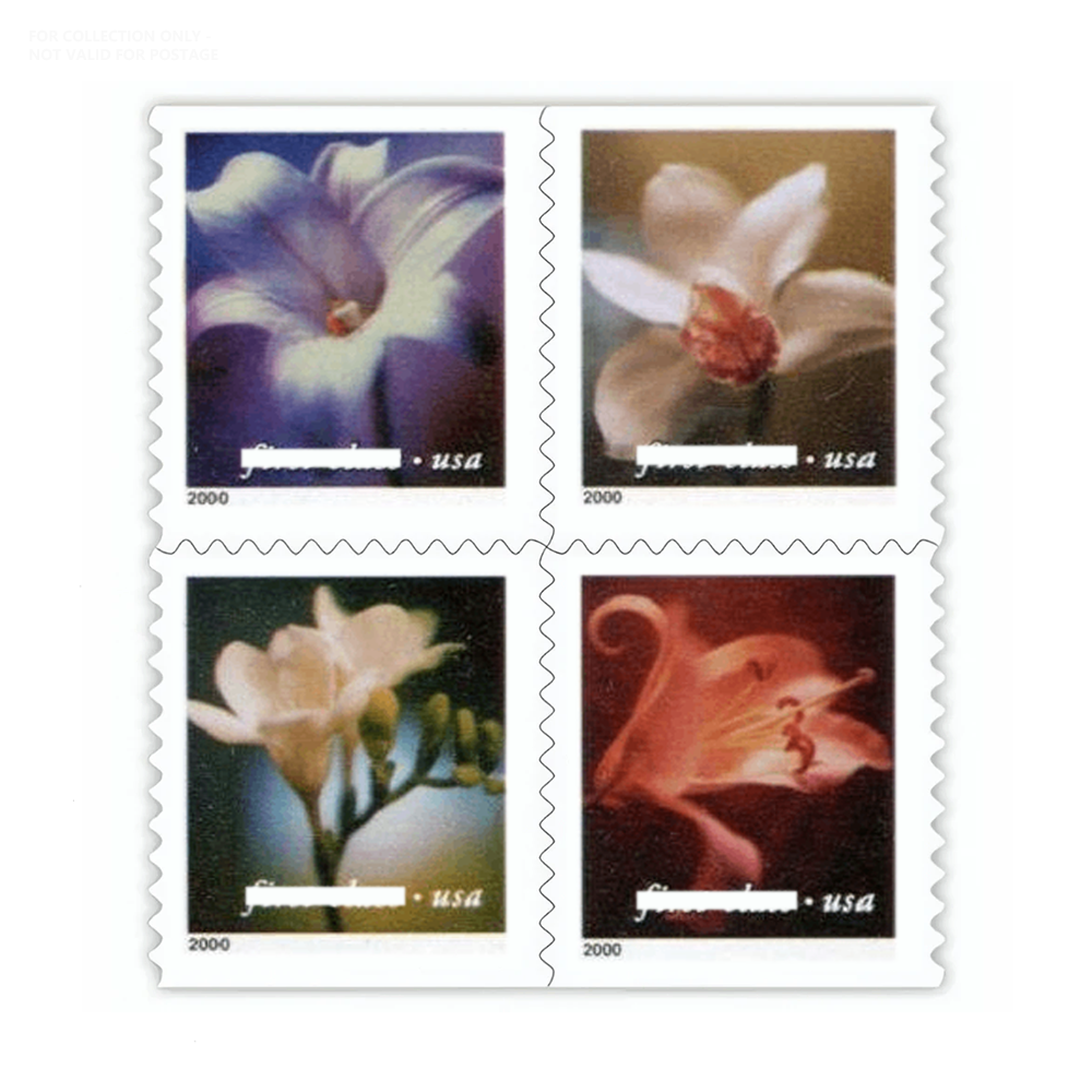 Blanc Y86 2000 autocollant quatre fleurs 100 pièces