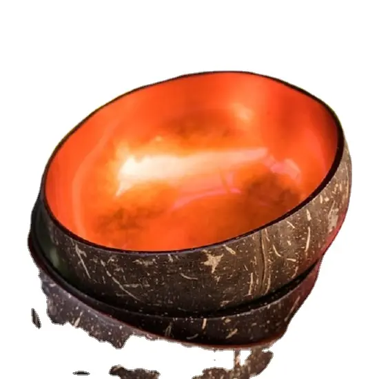 Cuencos esmaltados de cáscara de coco para velas, fabricante natural pulido por GM IMPEX, la mejor calidad