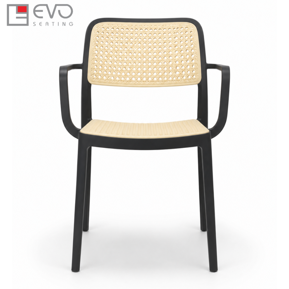 Beige with black trim