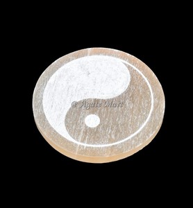 Sıcak satış 100% doğal turuncu Selenite şarj plakası son stok varış zodyak işareti kazınmış çoklu renkler mevcut akik - Product Image 4