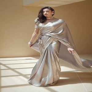 <span class=keywords><strong>2025</strong></span> en son koleksiyon tasarımcı Georgette Saree ve nakış bluz hint düğün kıyafeti kız parti Trendy ipek <span class=keywords><strong>Sari</strong></span>