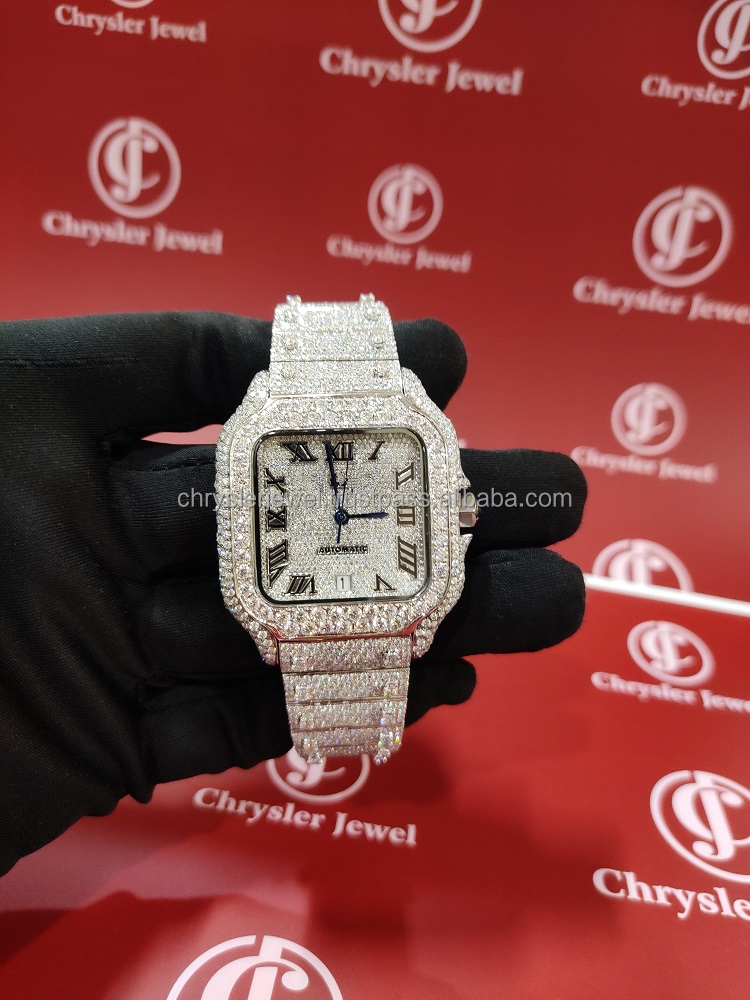 2025 son kaliteli buzlu out moissanite kol saati vvs netlik ile erkekler için hediye fantezi tarzı izle - Product Image 2