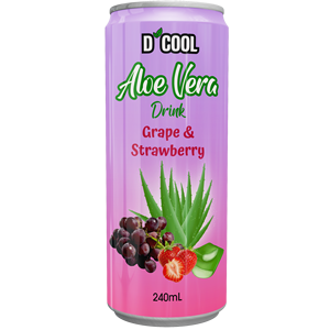 <strong>Aloe</strong> Vera Drink with Grape and Strawberry <strong>Juice</strong> 240mL Aluminum Slim Can Premium Quality Produced in Vietnam - Product Image 1