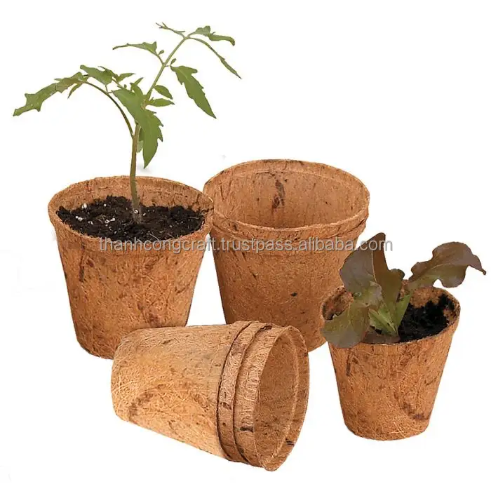 High quality Biodegradable Coconut Fiber Pots Round Coconut Coir Liner Hanging Flower Pots