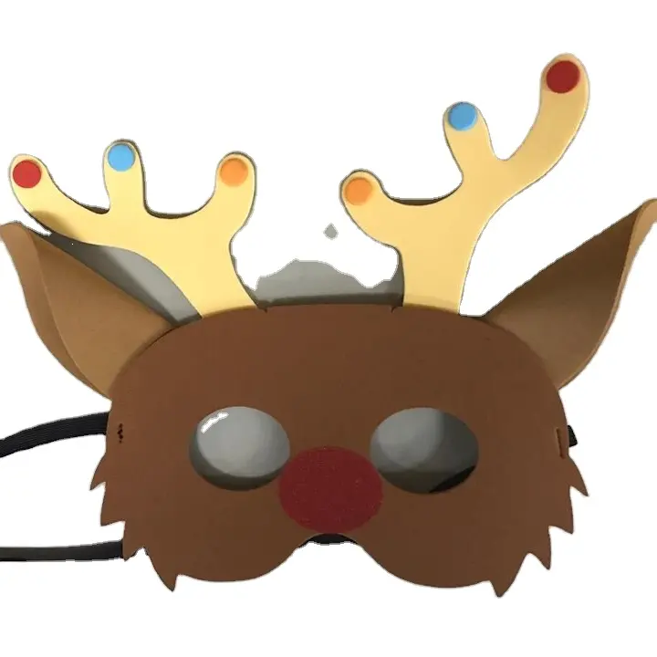 Christmas Party Customize Shape Soft Thin Cute Festival Cosplay Costume EVA Reindeer Deer Eye Face Mask