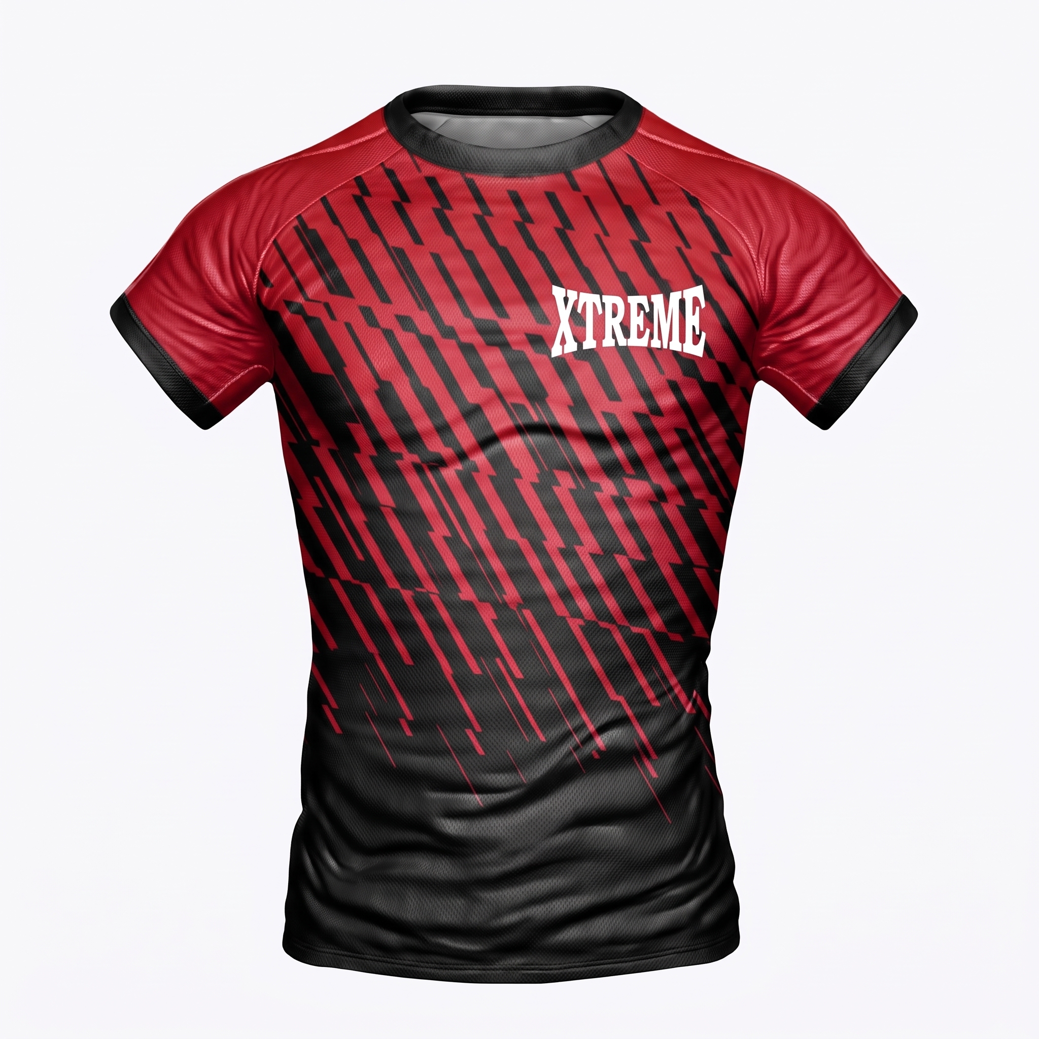 Manga Corta Negro y Rojo