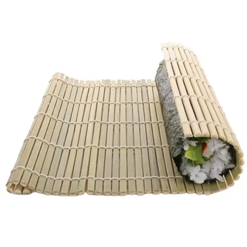 Alfombrilla enrollable de bambú para sushi, tapete de mesa de bambú, piel de Vietnam