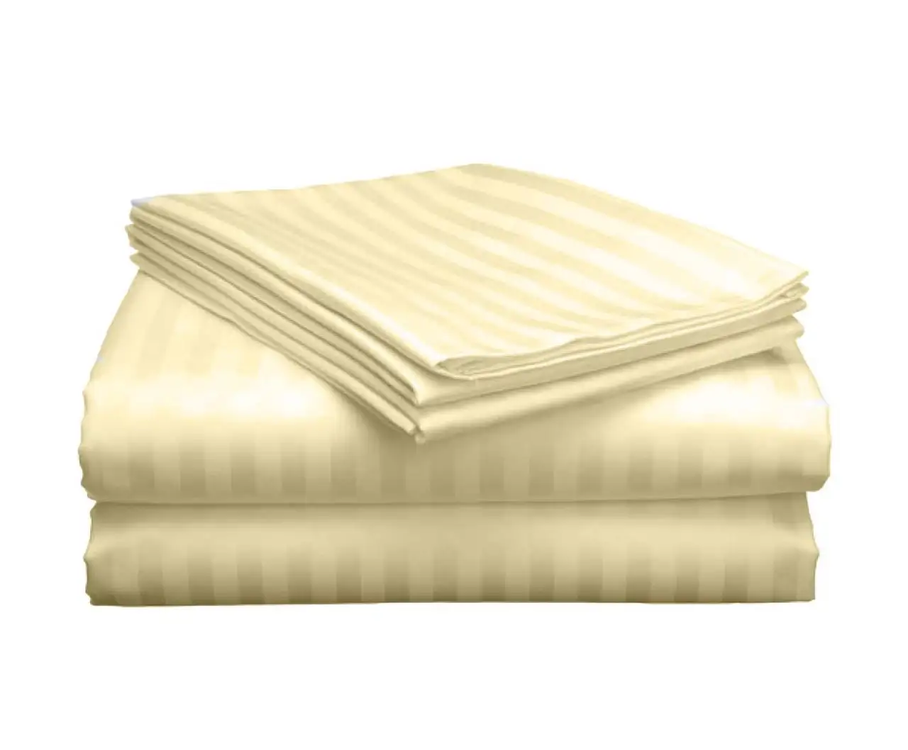 420 TC drap de lit rayé en pur coton, drap de lit rayé blanc Premium