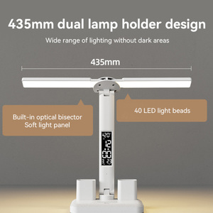 Vietnamese Factory's Rechargeable LED Desk <strong>Lamp</strong> Eye-Protecting Double-Ended Flicker-Free White Features <strong>Time</strong> Temperature Panel - Product Image 3