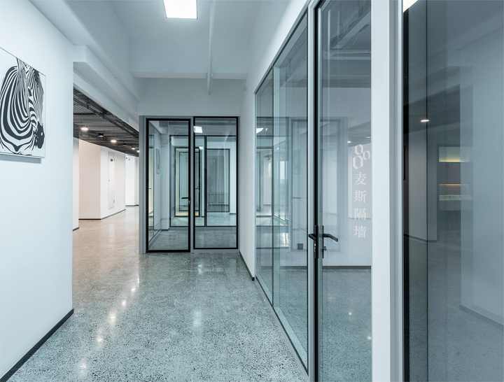 Partisi kaca bangunan prefabrikasi untuk dinding kaca ganda dekorasi kantor