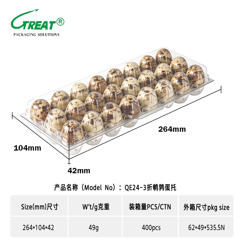 24 quail eggs tray