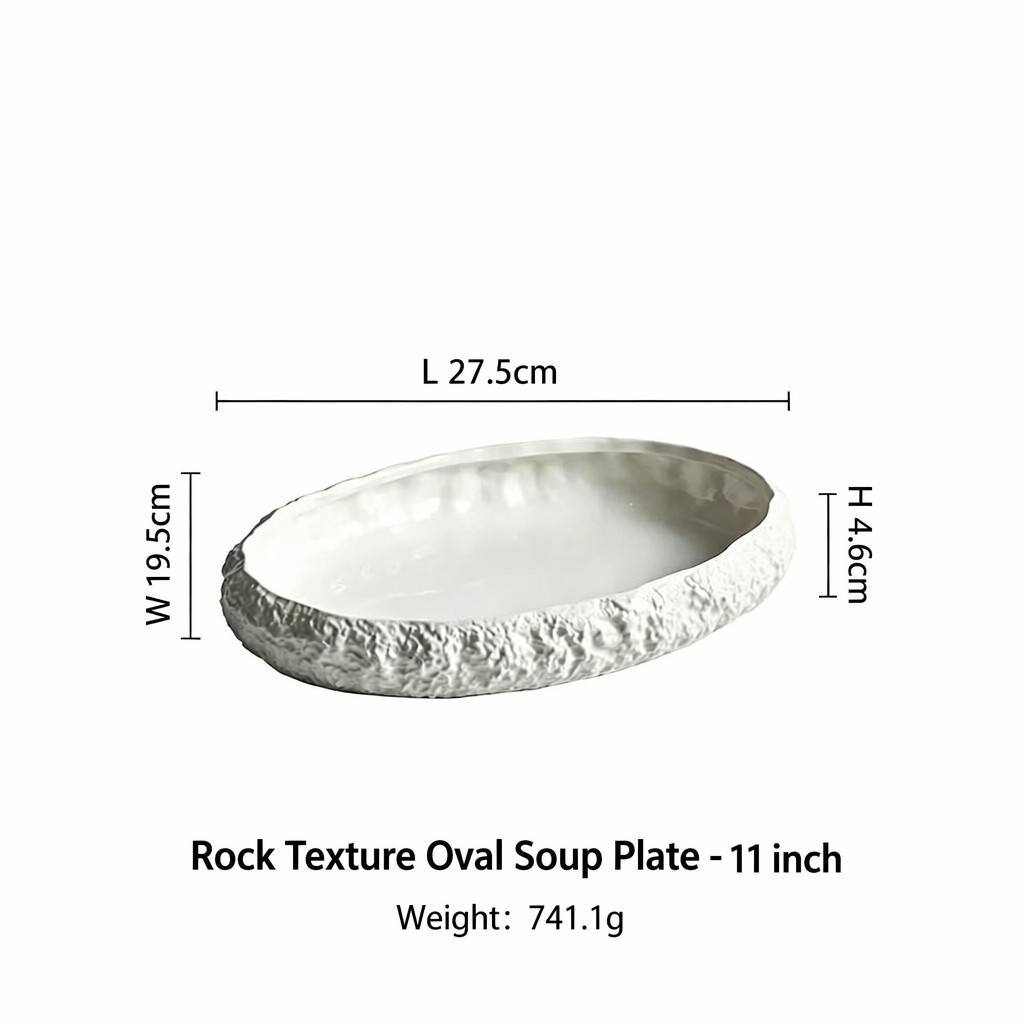 11 inch oval stone rim plate