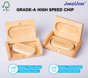 创意定制天然椭圆形木质u盘木质吊坠u盘纪念婚礼用u盘3.0 u盘 - Product Image 2