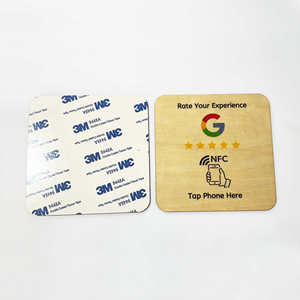 Código QR personalizado impreso programable Ntag213 215 216 RFID NFC placa Mini etiqueta sin contacto letrero de madera para redes sociales Google - Product Image 5