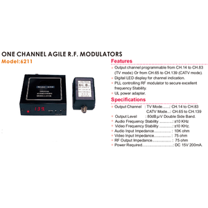 Venta caliente un canal ágil R.F. Moduladores UHF CATV Analógico 1CH Agile Micro AV RCA TO Rf Modulador - Product Image 3