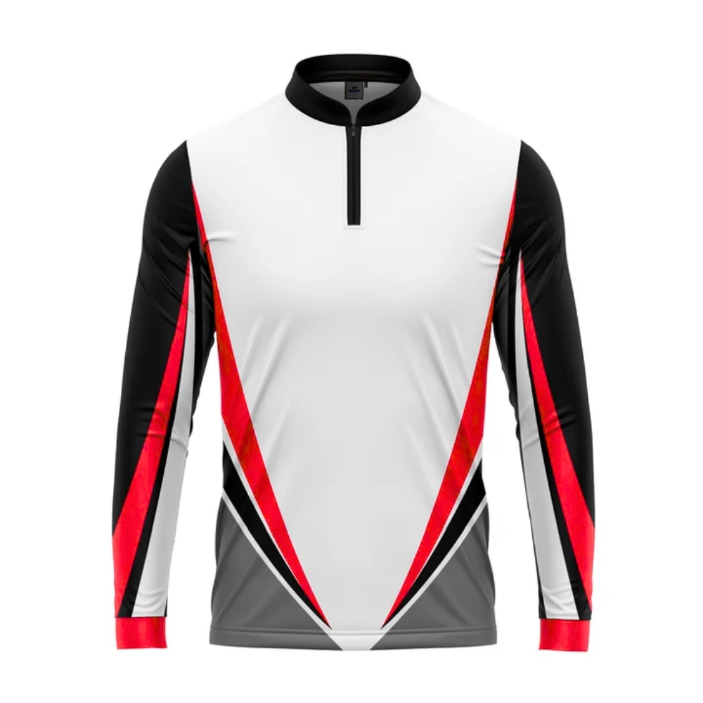 black, red and white