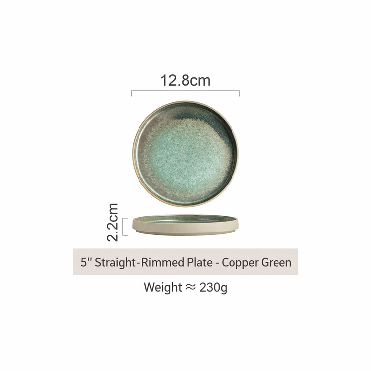 5 pouces rond cuivre vert