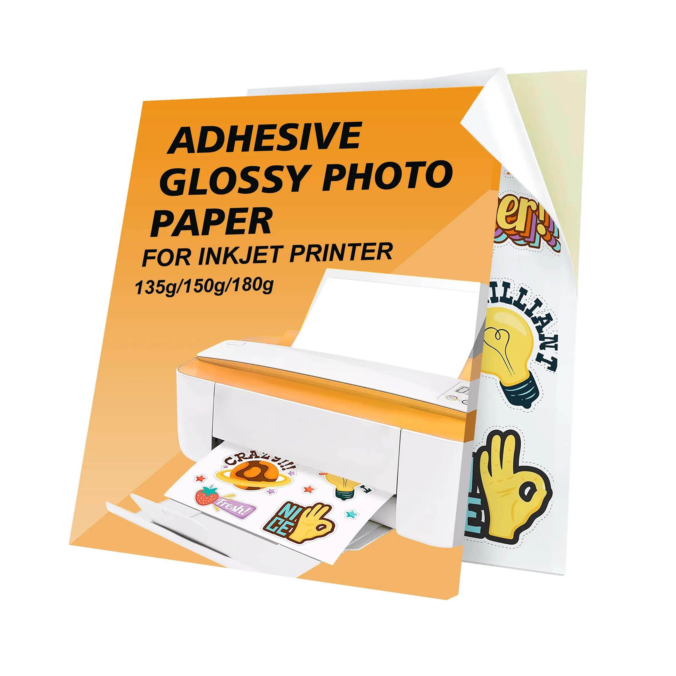 Carta stampata a getto d'inchiostro Premium 135GSM A4 autoadesiva lucida/opaca carta adesiva per foto per Menu/brochure/documenti