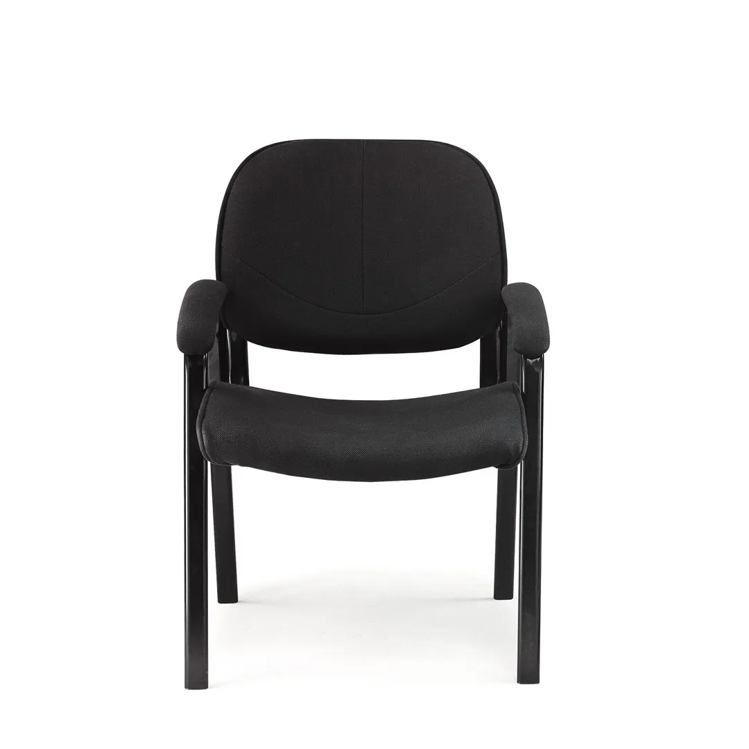 Steel frame fabric public waiting chair with armrest