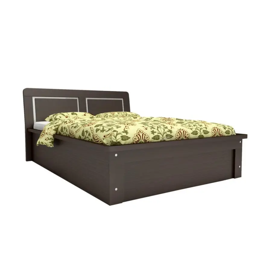 Lit en bois de qualité supérieure avec une tête de lit de style traîneau et un pied de lit en bois pour matelas queen-size