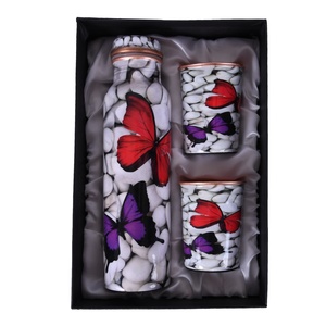 两件套日常使用成人直接使用豪华手工玻璃水瓶套装带盖大尺寸 - Product Image 3