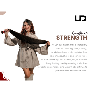 Chất lượng cao 8 inch tóc người Ấn Độ-Cao cấp, thẳng màu đen, tự nhiên đền thờ có nguồn gốc tóc trinh nữ, lớp biểu bì phù hợp bundl - Product Image 3