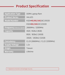 [KINGSMAN AITC] ad alte prestazioni DDR4 16GB 3200MHz SO-DIMM modulo di memoria RAM Laptop - Product Image 5