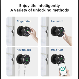 Großhandel Zink legierung Finger abdruck Biometrischer runder Knopf Smart Tubular Lock Ball Lock Intelligentes Schloss mit Tuya App - Product Image 6
