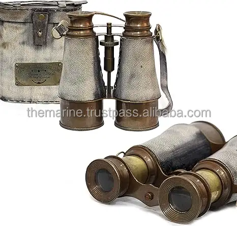 Antique Latão Spyglass Binocular Com Caso Náutico Marítimo Vintage Pirata Presente Caminhadas Camping Binocular