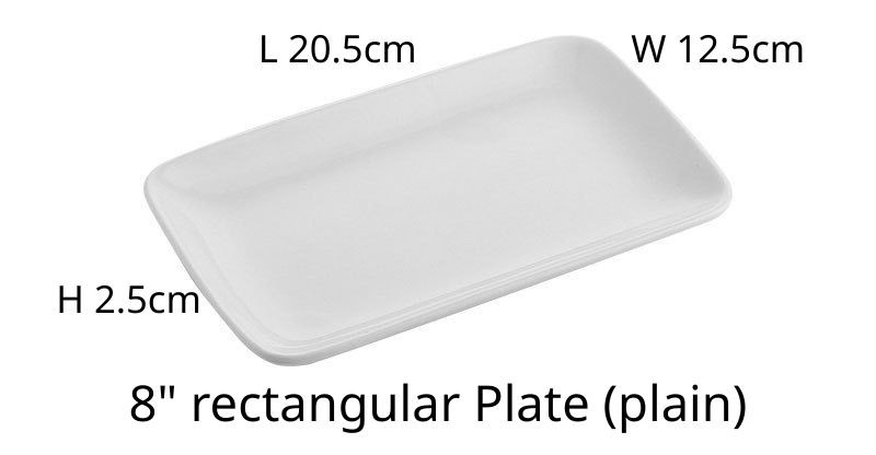 8-inch rectangular Plate (plain)