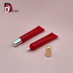 Özel baskı 20ml kırmızı küçük kapasiteli yumuşak tüp plastik kozmetik ambalaj uzun meme kapakları ile cilt bakım tüpleri - Product Image 1