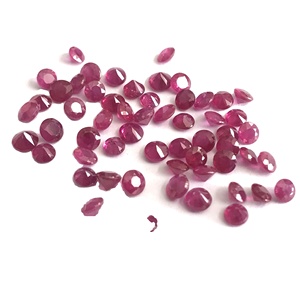2.5mm טבעי רובי יהלום עגול לחתוך יקרות רופפות חן סיטונאי מחיר טבעי Loose אבני חן בתפזורת אבני חן נמוך מחיר