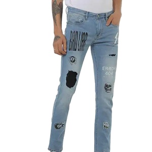 Sẵn Sàng Để Tàu <span class=keywords><strong>In</strong></span> Ấn & Khâu Denim Jeans Cho Nam Giới Mỏng Phù Hợp Với Quần Thẳng Người Đàn Ông Của Quần Jean Quần Người Đàn Ông Jean Quần - Product Image 1