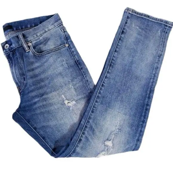 Jeans Men's Denim Pants Stretch Boys Pant Light Blue Jean Wash Baggy Jeans Boys Clothing Manufacturer Men Custom Men's Pants Rip
