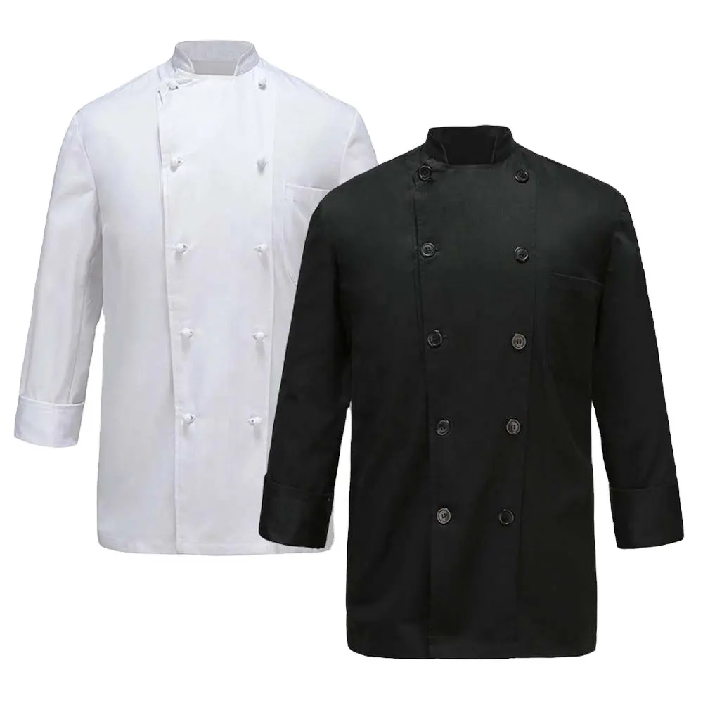 Поварская куртка, ткань для отеля/ресторана, оригинальная Двойная строчка, поли-хлопок, оптовая продажа, хлебобулочная пищевая служба, верхняя одежда