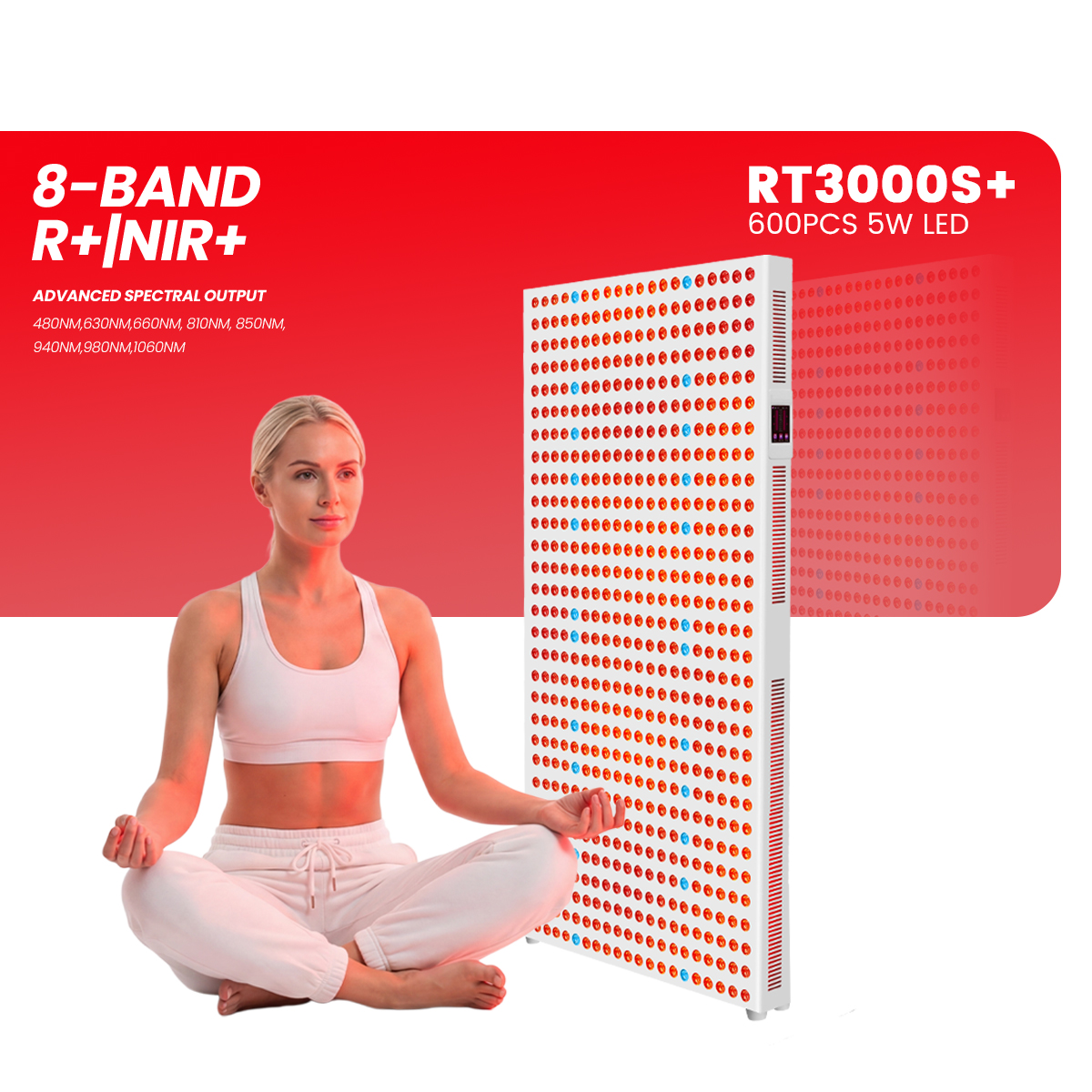 RT3000S+ 3000W Full Body Red Light Therapy Panel