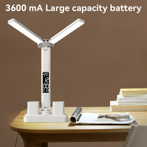 Vietnamese Factory's Rechargeable LED Desk <strong>Lamp</strong> Eye-Protecting Double-Ended Flicker-Free White Features <strong>Time</strong> Temperature Panel - Product Image 2